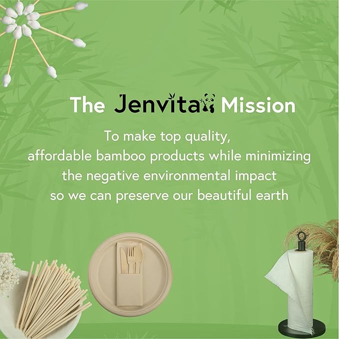Jenvita 100% Bamboo Cotton Swabs for Ears (5000-Pack) - Perfect for Baby & Personal Care | Double-Tipped Ear Swab Cotton for Makeup & Cleaning | FSC Certified & Hypoallergenic, Made for All Ages & Pet