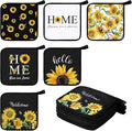 Bencailor 12 Pcs Pot Holders with Pocket Kitchen Hot Potholders Hot Pad Oven Mitts Cookie Bag Oven Gloves for Kitchen Gift Baking Cooking(Yellow,Hello Sunflower)