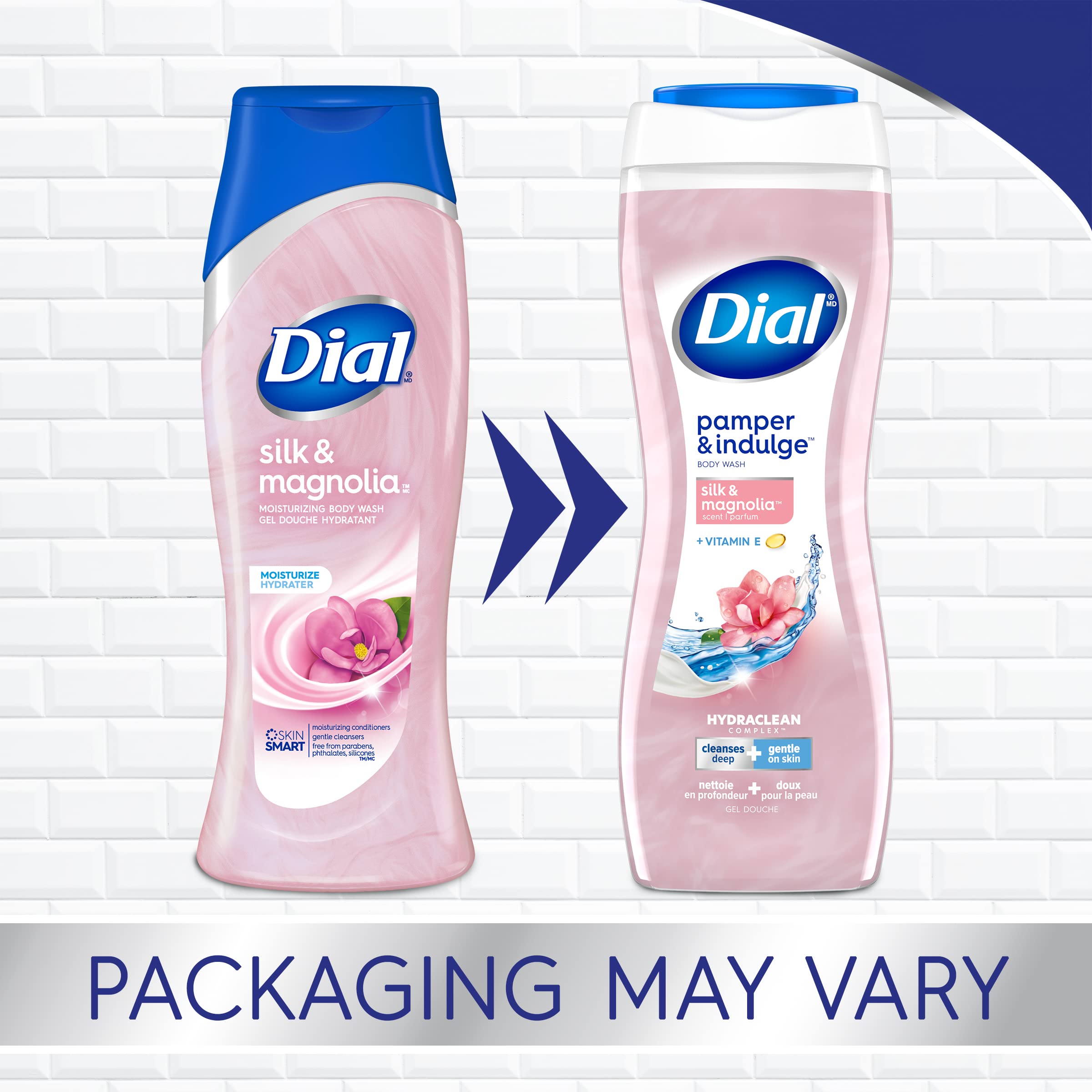 Dial Body Wash, Pamper & Indulge, Silk & Magnolia, 32 fl oz (Pack of 2)