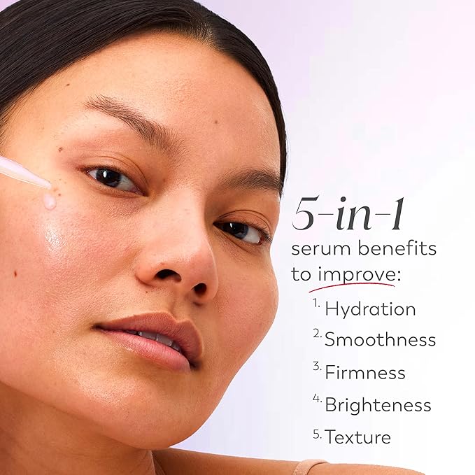 Olay Super Serum Trial Size - Niacinamide, Vitamin C & E, Collagen Peptide, AHA - 5-in-1 Skin Care Benefits - Healthy Glow, Brightening, Hydrating, Smoothing, Firming, Evens Tone, Anti-Aging, 0.4 Oz