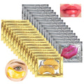 Permotary 30 Pairs 24K Gold Eye Masks & Lip Mask, Under Eye Patches and Lip Pads,Collagen Crystal Mask Set for Puffy Eyes, Dark Circles, Lip Mask Skincare for Teacher Appreciation Gifts