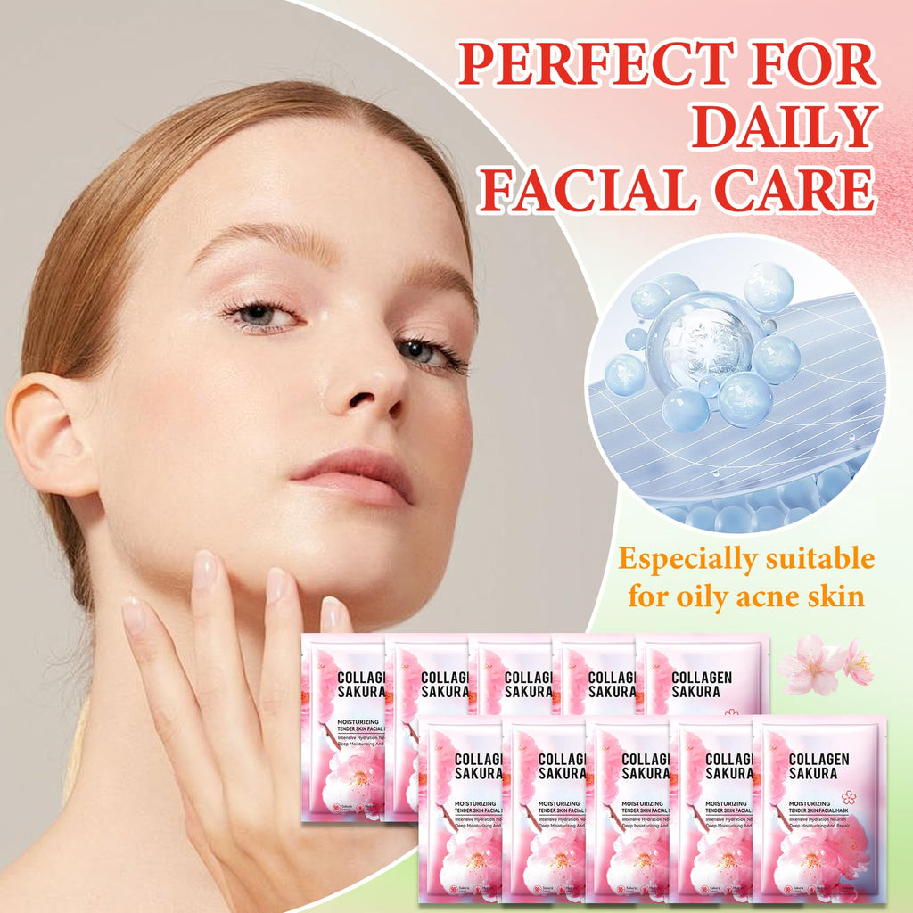 10 Pack Variety Facial Sheet Masks Skin Care Set, Hydrating Bulk Sheet Face Masks Skincare Gifts Set for Women Men, Long Lasting Moisturizing Face Mask Skincare for All Skin Type（14)