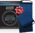 SHOWER BOUQUET Japanese-Exfoliating-Washcloth Back-Body Charcoal Silver Ion