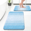 OLANLY Micorfiber Bathroom Rug Set 2 Piece, 30"x20"+24"x16"