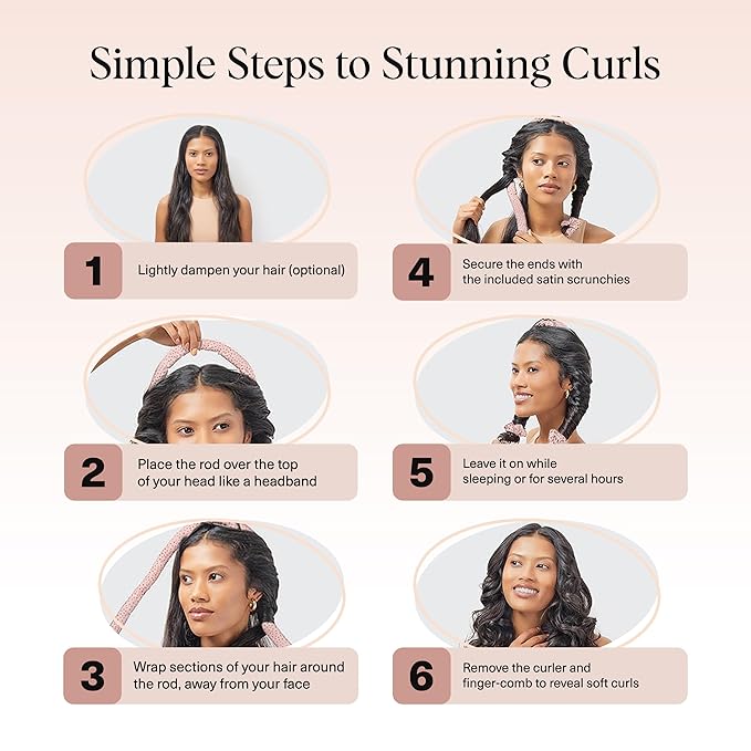 Kitsch Satin Heatless Curls Overnight Set - Micro Dot