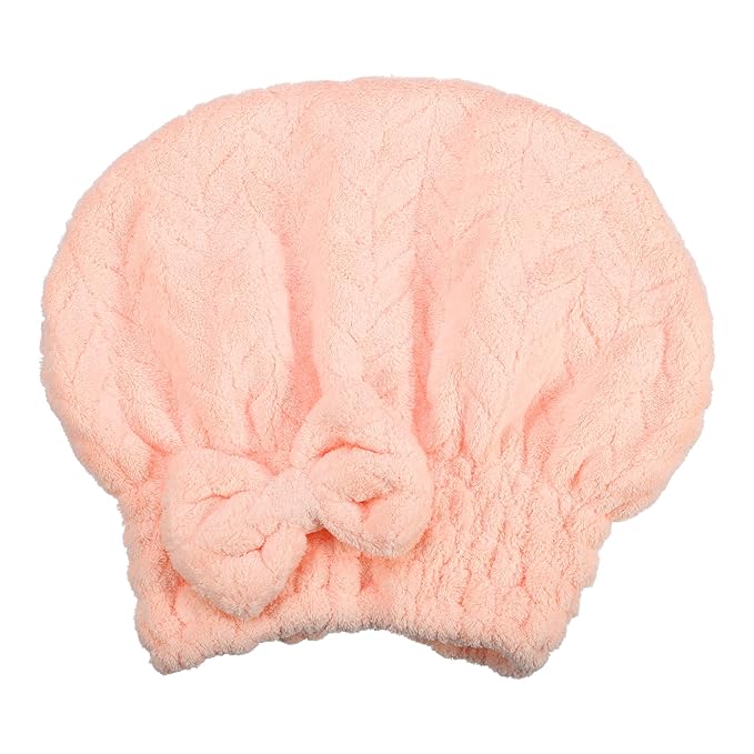 VOCOSTE Diamond Shape Hair Drying Towel Dry Cap, Quick Drying, Lightweight Strong Absorbent, for After Bath Drying Hair, Pink