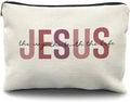 Likjad Jesus Cosmetic Bag - Christian Makeup Bag for Women & Girls, Bible Verse Design