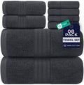 DAN RIVER 8 Piece Luxury Bath Towels for Bathroom, Towel Set, Blue Opal