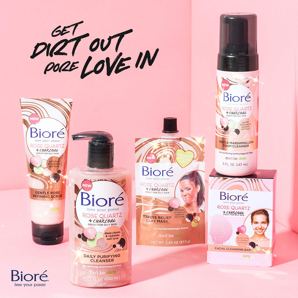 Bioré Rose Quartz + Charcoal Daily Purifying Cleanser