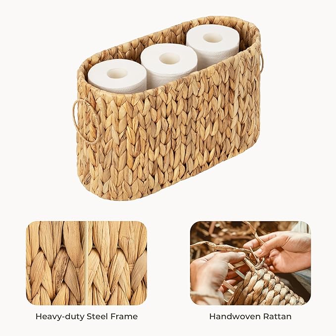 StorageWorks Toilet Paper Storage Basket, Wicker Toilet Paper Holder