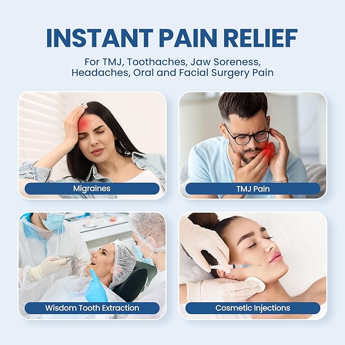 LotFancy Wisdom Teeth Ice Pack Head Wrap, Face Ice Pack for TMJ Jaw Toothache Pain Relief, with 4 Reusable Hot Cold Therapy Gel Packs, for Chin, Oral and Facial Surgery, for Kids, Teens, Petite Adults