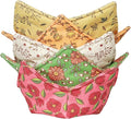 Cotton Microwavable Bowl Cozy, Microwave-Safe Hot Bowl Holders, Soup bowl Cozy Hot Pads (Retro Flower)