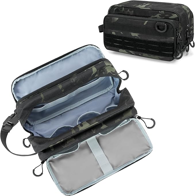 Prokva Tactical Toiletry Travel Bag for Men, Dopp Kit Shaving Organizer Bag