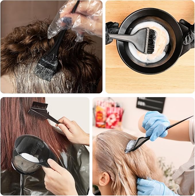 6 Pcs Hair Dye Brush Applicator Kit, Hair Color Brushes for Women Men, Hair Coloring Brush Set, Hair Color Applicator Brush Combs, Hair Dye Applicator Brush, Hair Tint Dyeing Hair Dying Tools Kits