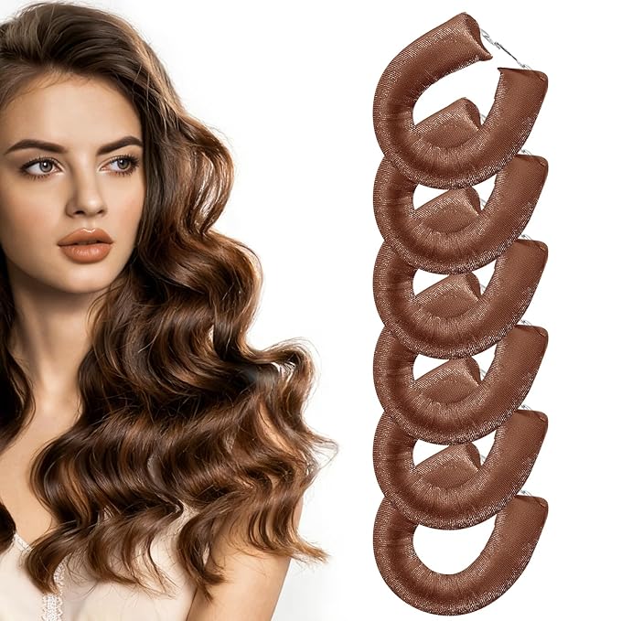 nunflue Heatless Curls Overnight Set - Jumbo Overnight Hair Curlers to Sleep In, Soft Velvet Hair Rollers for Women, No Damage Curls Styling Tools