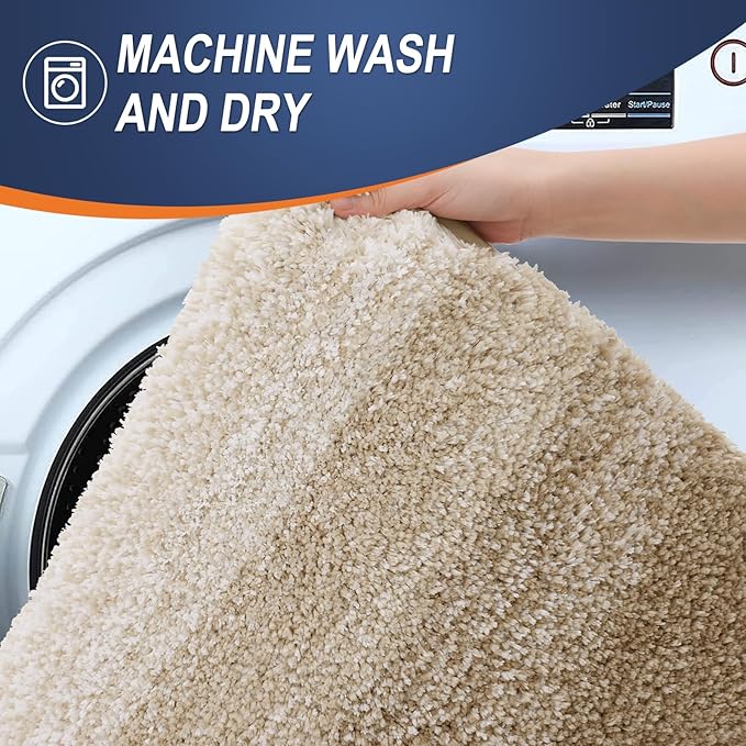 OLANLY Microfiber Bathroom Rugs Sets 3 Piece, 47"x20"+24"x16"+24"x20"