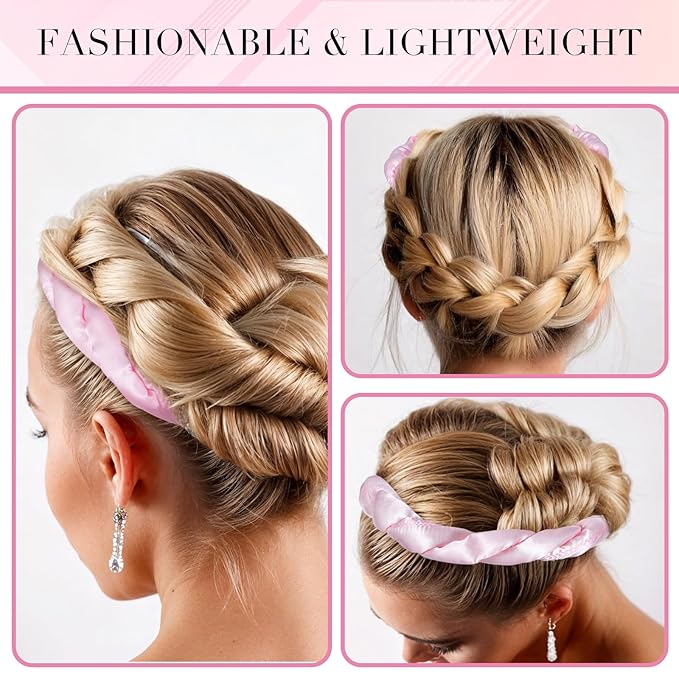 AOZUO Heatless Curling Rod Headband, Heatless Hair Curler Heatless Curls Overnight for Short Long Hair No Heat Overnight Curls with Thin Curlers to Sleep In for Short Hair (Pink)