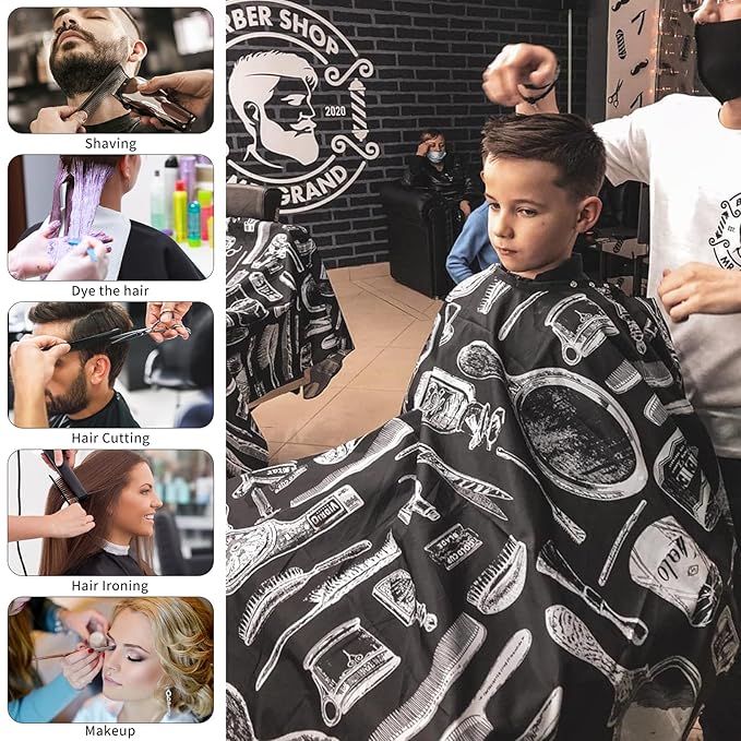Barber Cape for Men - Waterproof Hair Cutting Capes for Adults and Stylists