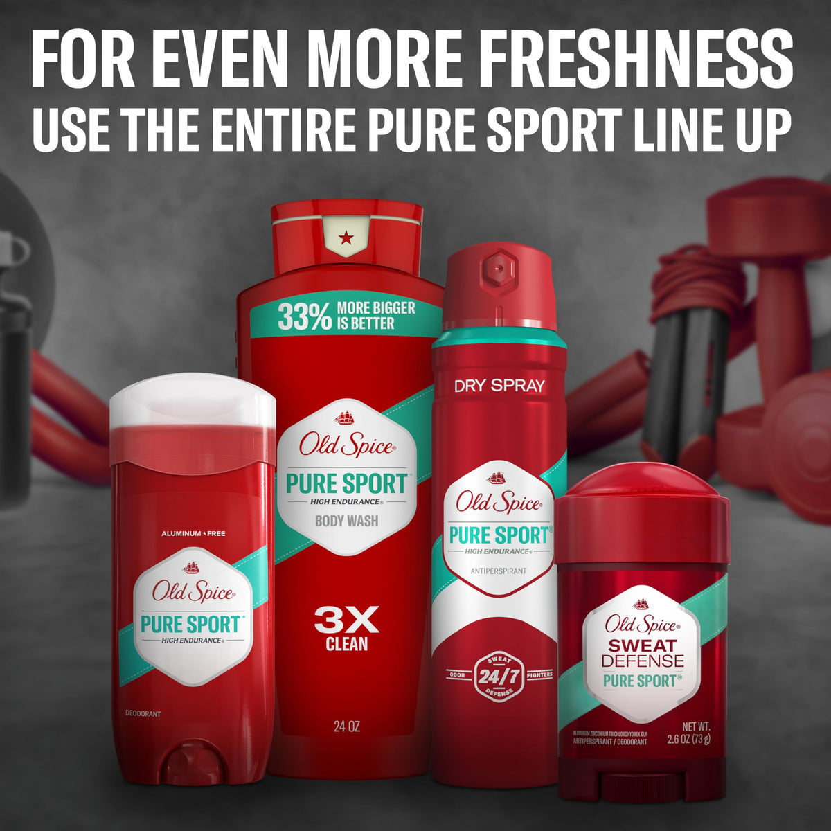 Old Spice Body Wash for Men, Lasting Pure Sport Scent, 24 fl oz Pack of 4