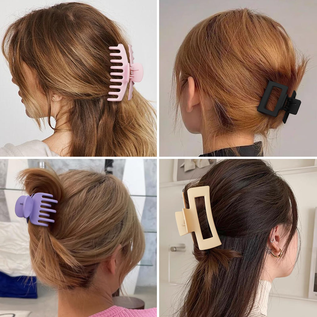 16 Pcs Nonslip Banana Clips for Women - Large and Small Matte Claws with Strong Hold for Thin, Thick, or Curly Hair