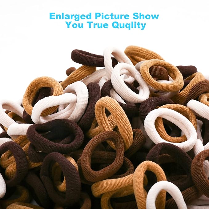 Mini Hair Ties for Girls, Toddlers and Infants - Tiny No Damage Ponytail Holders and Bands (Diameter 1 Inch, 4 Colors)