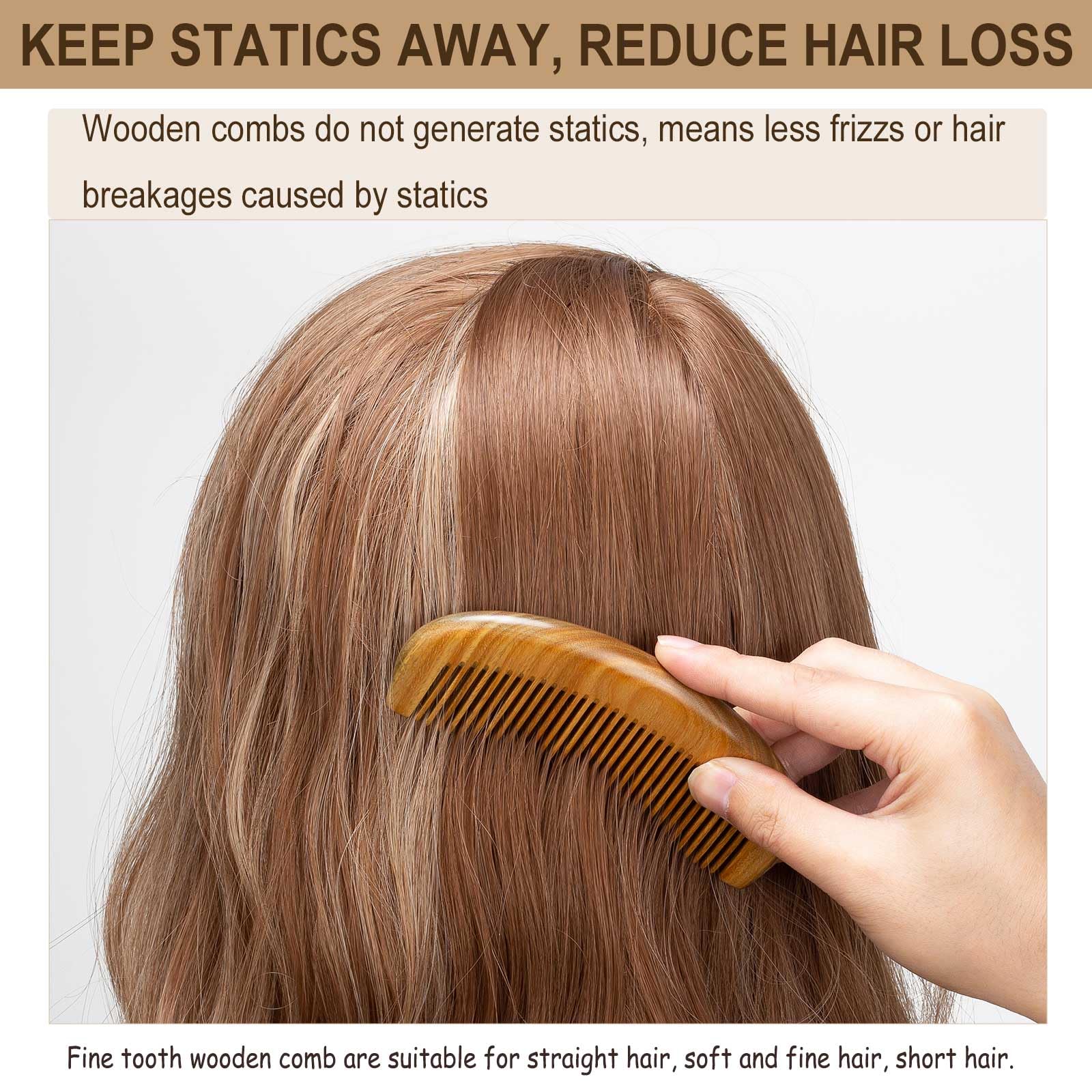 Moreinday Wooden Comb for Hair & Beard, for Scalp Massage & Distribute Oils