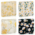 Abbylike 4 Pcs Small Makeup Bag Corduroy Cosmetic Pouch with Zipper Portable Little Bags for Purse Mini Pouch Cute Makeup Purse for Coin Essentials Items Women (Embroidery)