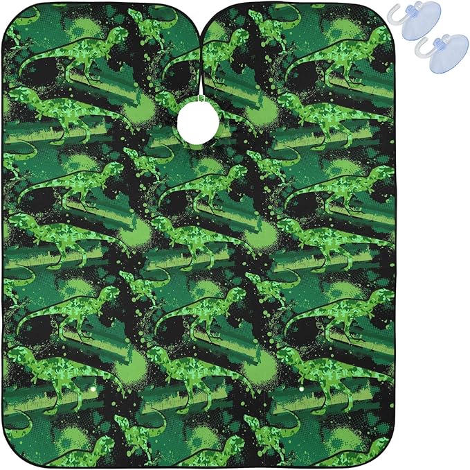 Visesunny Barber Cape - Military Style Dinosaur Animal Polyester Hair Cutting Salon Apron Anti-Static Haircut Shaving Cloth Beard Shaving Bib Hairdressing Cape
