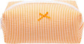 PAZIMIIK Cozy Makeup Bag for Women,Zipper Cosmetic Pouch,Stripe Orange