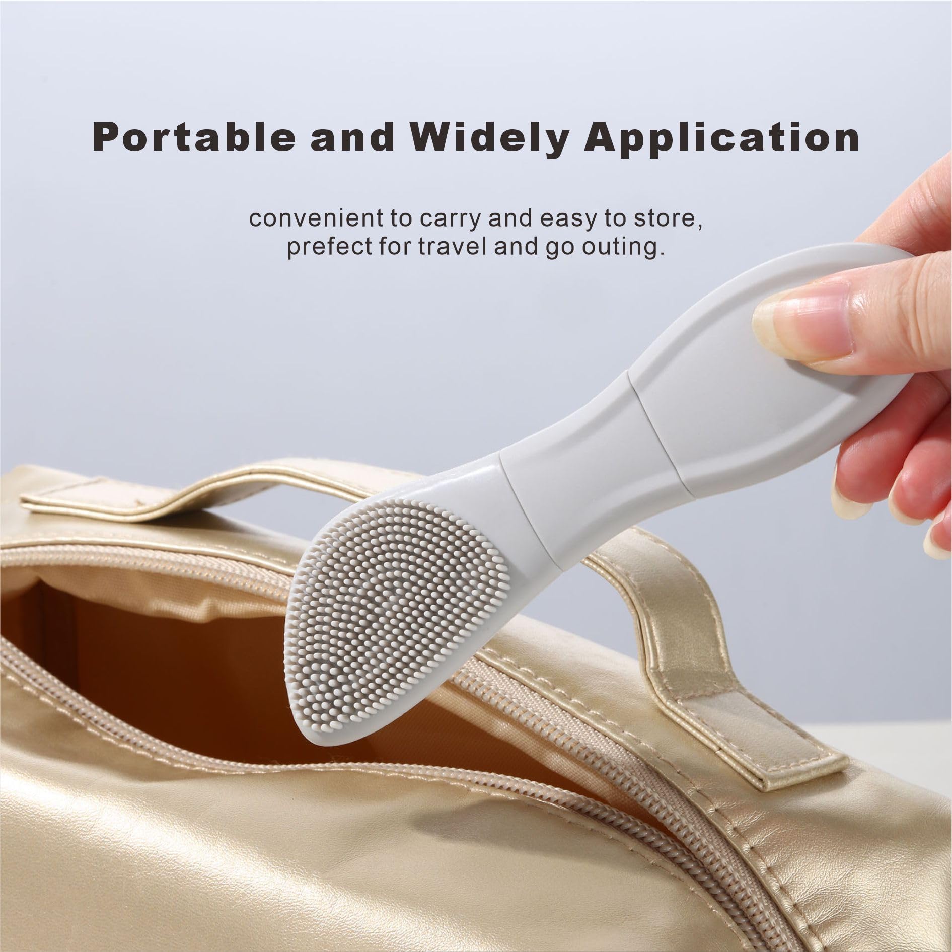 YUSAGO Multifunctional Face Washing Brushes,2 in 1 Pore Cleaning Brush & Blackhead Scraper,Pimple Extractor for Women Men,Face Scraper Skin Spatula,Pore Scrubber for Deep Cleansing.(Gray)