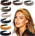 DRESHOW 8 Pack Fashion Knotted Headbands Vintage Velvet Leopard Print Pearl Headbands Hair Hoop Wide Turban Hairbands Accessories for Women Girls