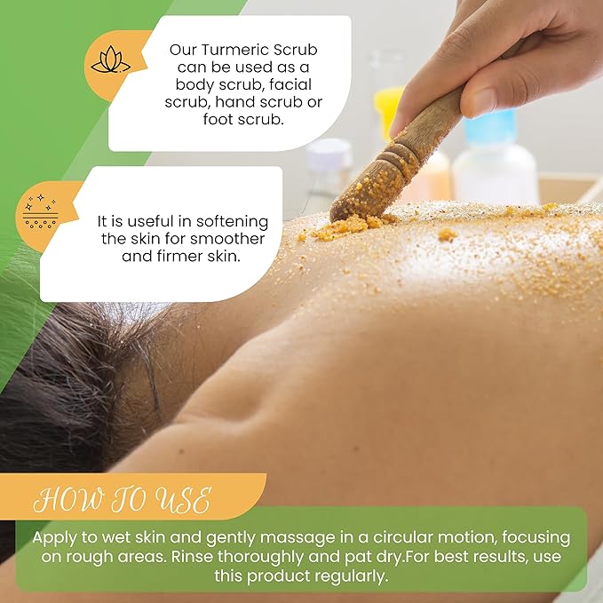 AMVital Turmeric Body Scrub, Face & Body Exfoliating Scrub, 7.8 oz
