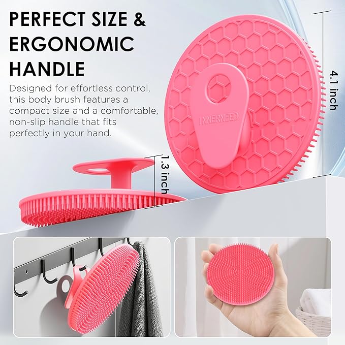 Hygienic Body Cleansing Scrubber with Exfoliating Net Sponge Case,Pack of 2