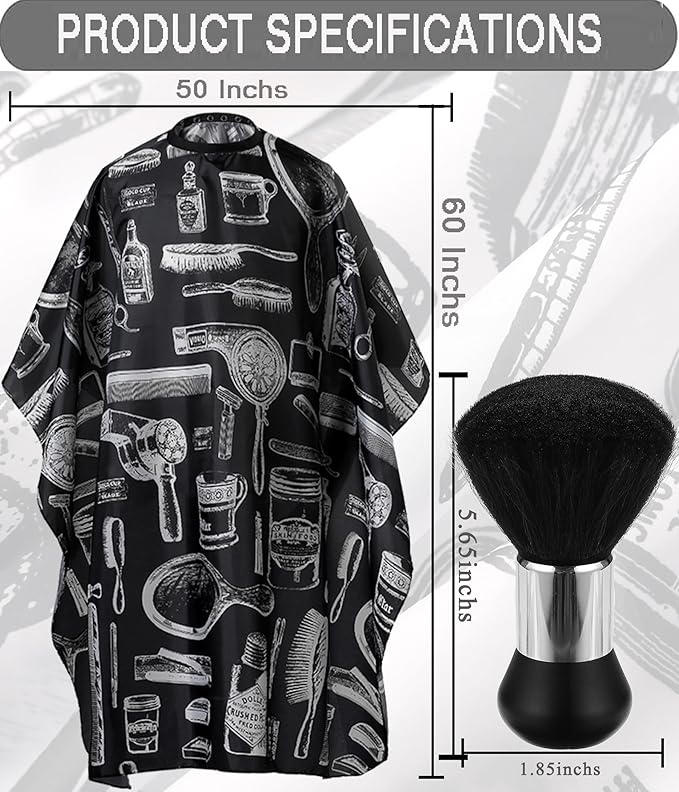 Borogo Professional Hair Cutting Cape with Neck Duster Brush, Salon Barber Cape, Hairdressing Accessories Floral Print