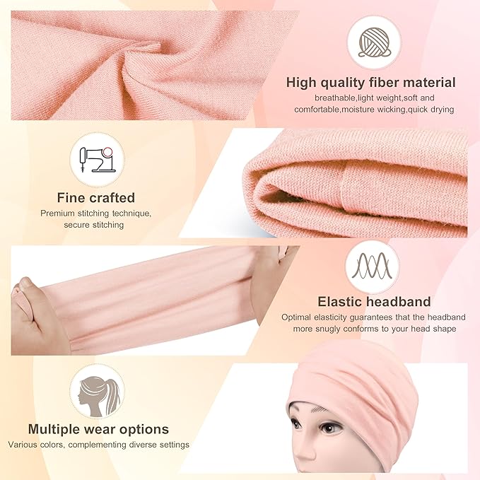 DiyJibb Headbands for Women, 7PCS Wide Cloth Hair Bands for Workout, Yoga, Skincare & Daily Wear, Soft & Stretchy