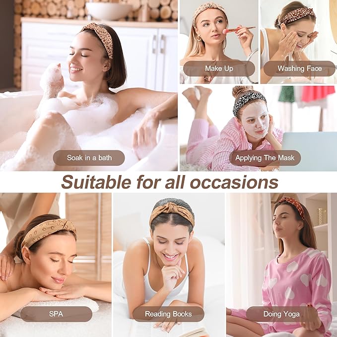 Headbands for Women Girls - 6PCS Stylish Top Knotted Headbands - Knotted Headband for Women - Head Bands Wide Hairband Hair Accessories