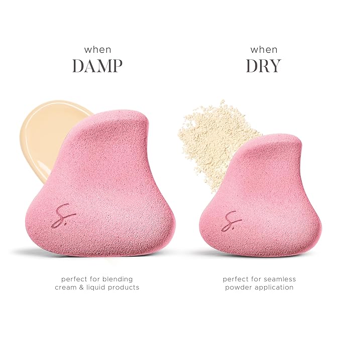 Strokes Beauty Lab Original Beauty Blender Makeup Sponge Applicator for Powder, Cream & Liquid, Beauty Tools Puff, Streak Free Application, Vegan, Cruelty Free Made in USA, Pink