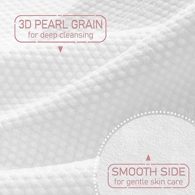 WOWOTEX 100% Cotton Disposable Face Towel 50 Count 10x12 Inch | Biodegradable Thick Soft One Time Use Dry Wipes for Sensitive Skin, Baby Care, Facial Cleaning, Makeup Removal