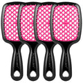 Aussumy 4 Pack Vented Detangling Hair Brush - Detangler Hairbrush with Soft Bristles for Effortless Tangle Free - Ideal for Wet Dry or Curly Damaged Hair for Women Men Kids