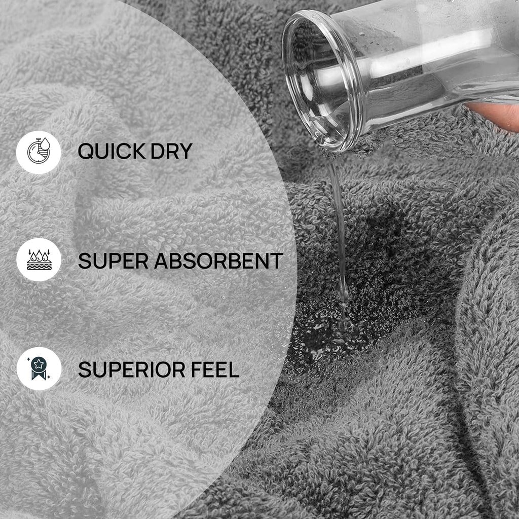 Zahari Home Modern Line Bathroom Towel Set - 3 Piece Set, Modern Design, Luxury Gray Towels