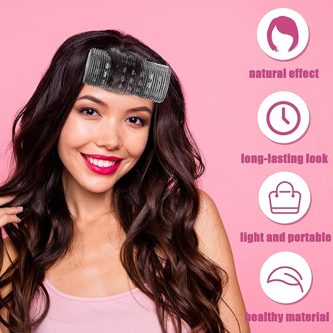 WILLBOND 4 Pcs Long Hair Rollers for Bangs Aluminum Core Curlers Thermal Self Grip Roller for Long and Medium Hair Women Hairstyle(4.7 x 2 Inch,Black)