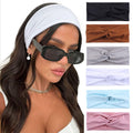 XTREND 6 Pcs Women's Headbands Twisted Cross Elastic Head bands Yoga Workout Headband Non-Slip Sweat Soft Headbands Solid Color Simple Versatile Hair Accessory Hairbands