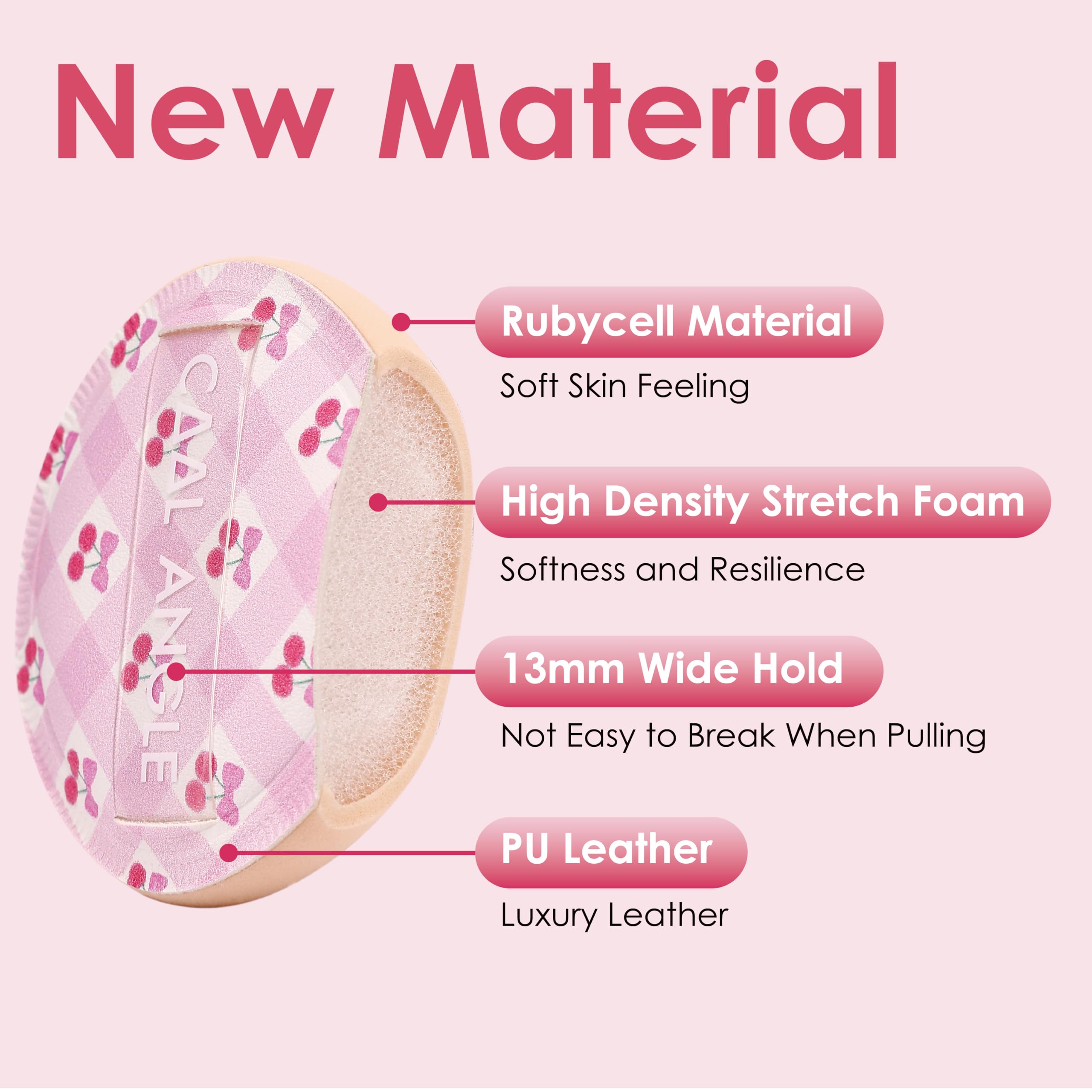 COOL-ANGLE Latex-Free Makeup Blender Sponges, 5Pcs Cherry Pink, Medium