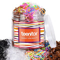 Teenitor Hair Elastics, 2000pcs Hair Rubber Bands, Clear,Black,Brown