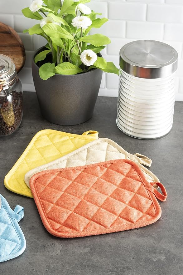 American Linen 8-Pack Heat Resistant Pot Holders & Hot Pads(Multi, 8 Pack)