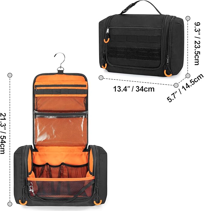 Prokva Tactical Toiletry Bag for Men, Large Hanging Dopp Kit Hygiene Bag