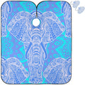 Visesunny Barber Cape - Blue Elephant Animal Pattern Polyester Hair Cutting Salon Apron - Anti-Static Water-Resistant Shaving Cloth Bib