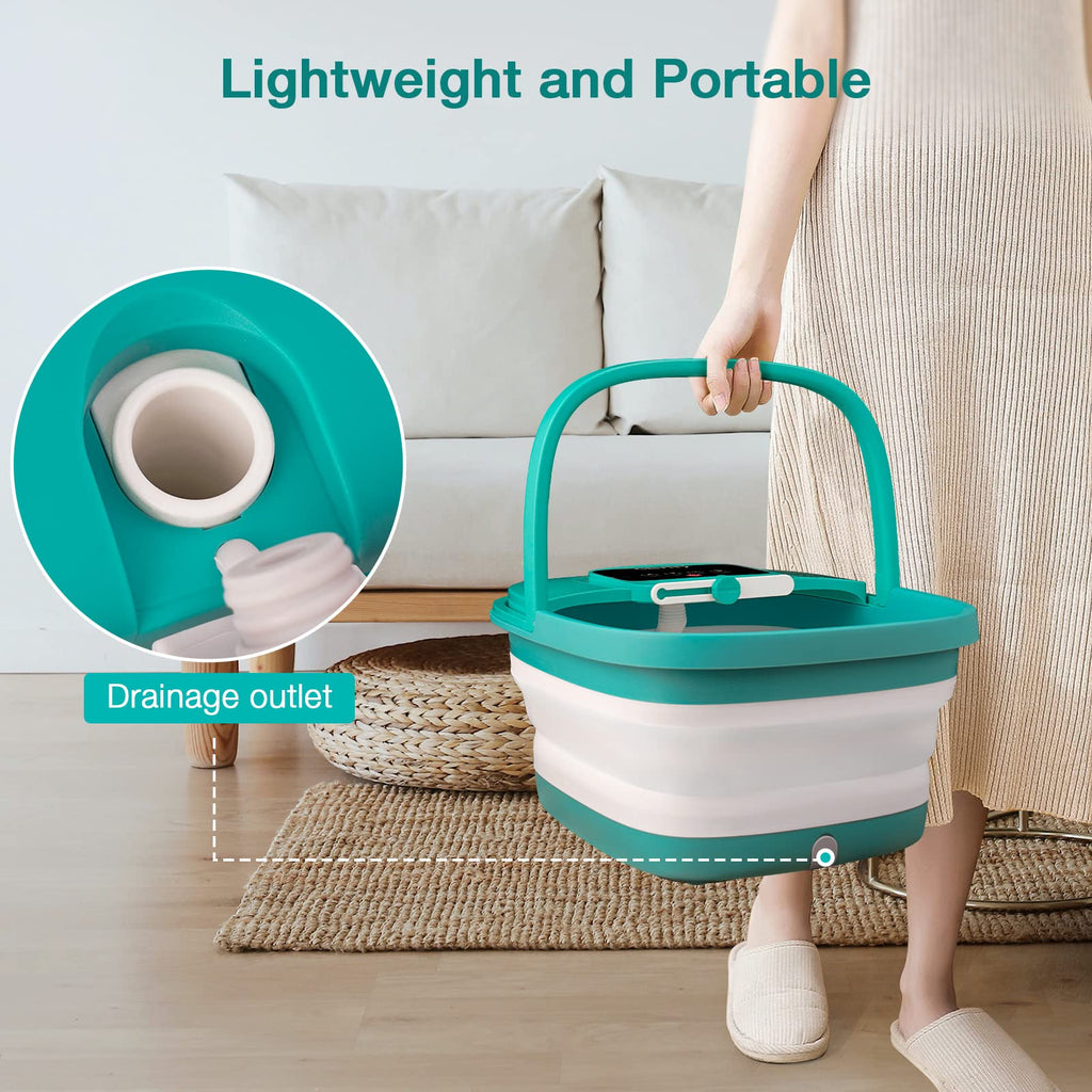 HOSPAN Collapsible Foot Spa, Foot Bath Massager with Heat, Bubble & Massage