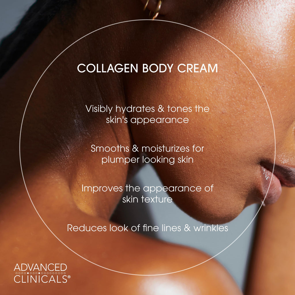 Advanced Clinicals Unscented Collagen Body Cream & Face Moisturizer + Green Coffee Bean Oil Thermo - Firming Body Cream For Women & Men Helps Reduce Appearance Of Cellulite Prone Skin & Dry Skin, 2pc
