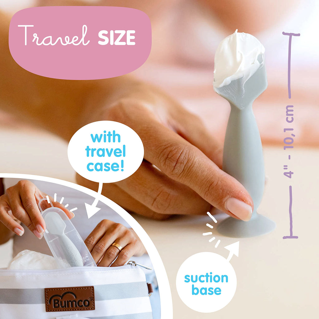 Bumco Travel Baby Diaper Cream Spatula with Protective Travel Case (Gray)